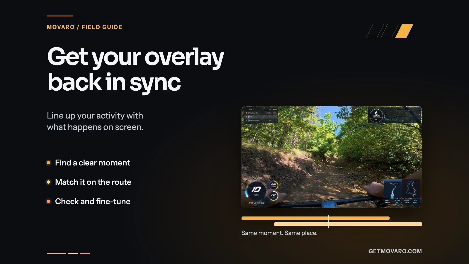 GPS overlay out of sync? Line up your activity and video